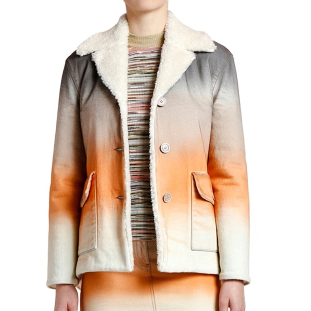 Missoni Ombré Tie Dyed Sherpa Lined Coat - Picture 1 of 14